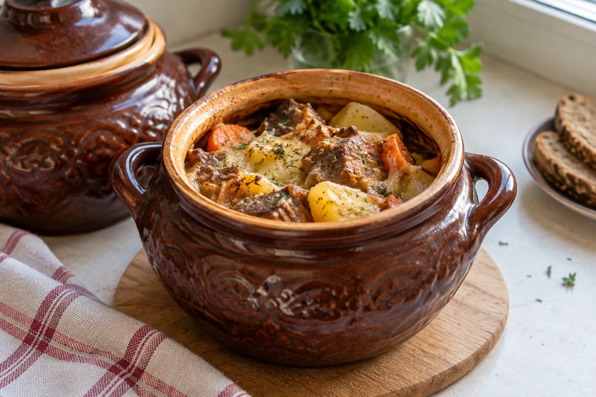 Мясо в горшочках
